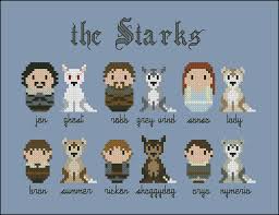 👑 game of thrones cross stitch kit includes everything to create finished embroidery: Game Of Thrones The Starks And Their Wolves Digital Cross Stitch Pattern