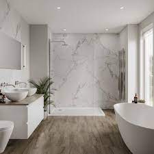 It works perfectly with marble or white cabinetry. Marble Bathroom Ideas Bathroom Wall Panels Bathroom Interior Design Bathroom Inspiration