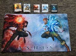 Ashes Rise Of The Phoenixborn Organized Play Kit From Plaid Hat Games Playmat Plaid Hats Rpg Board Games