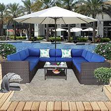 Leaptime Patio Furniture Sofa 9pcs Outdoor Brown Rattan Sofa Garden Sectional Sofa W 2 Weather Covers Conversation Buy Patio Furniture Patio Furniture Outdoor