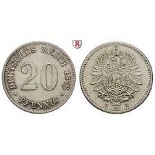 Deutsches Kaiserreich 20 Pfennig 1876 G Vz St J 5 20 Pfennig 1876 G J 5 Vorzuglich Stempelfrisch 30 00 In 2020 Deutsches Kaiserreich Kaiserreich Kaiser