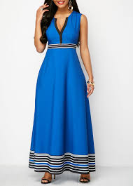 Split Neck Printed Button Detail Sleeveless Maxi Dress Modlily Com Usd 34 60 Plus Size Fashion Dresses Shop Casual Dresses African Design Dresses