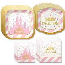 Celebrate the arrival of the new princess with our little princess baby shower favors and decorations! Big Dot Of Happiness Little Princess Crown With Gold Foil Pink And Gold Princess Baby Shower Or Birthday Party Tableware Plates And Napkins Bundle For 16 Buy Online In Cayman