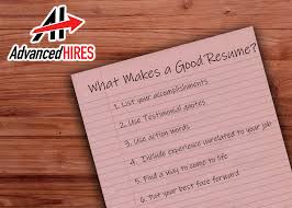 what makes a good resume advanced hires