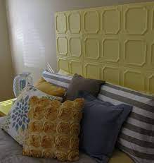It's built with an engineered wood frame and strikes a rectangular silhouette. Bedroom Ceramic Tile Headboard Novocom Top