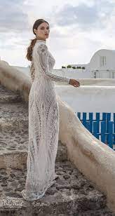 Ricca Sposa 2021 Wedding Dresses Santorini Vibes Bridal Collection Wedding Inspirasi In 2020 Long Sleeve Sheath Wedding Dress High Neck Lace Wedding Dress Wedding Dress Blog