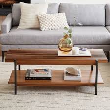 West Elm Slatted Wood Coffee Table By West Elm In 2020 Coffee Table Wood Coffee Table Rectangle Coffee Table