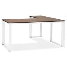 Bureau d'angle vintage blanc artic sur maisons du monde. Corporate Design Corner Wooden White Feet Walnut Finish Office