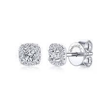 Check spelling or type a new query. 14k White Gold Cushion Halo Round Diamond Stud Earrings Eg13215w45jj Gabriel Co