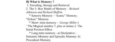 There is a printable worksheet available for download here so you can take the quiz with pen and paper. Solved B What Is Memory 1 Encoding Storage And Retri Chegg Com