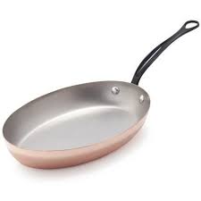 Amazon Com Mauviel 6625 3 Copper Cookware Jacques Pepin Collection Oval Fry Pan 11 8 Kitchen Dining Mauviel Copper Cookware Cookware