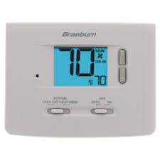 The blue backlight and large characters on a 2 sq. 1020nc Braeburn 1020nc Single Stage Dual Powered Thermostat