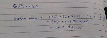 Before we begin here's a tip: D Find Out The Molar Masses Of The Following Compounds Et Copper Sulphate Crystal Left Mathrm Cuso 4 5 Mathrm H 2 Mathrm O Right Mathrm Ans 249 5 Mathrm G Mathrm Mol