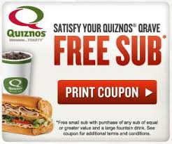 Free Quiznos Sub Coupon 2 Off 1 Off Print Coupons Free Stuff By Mail Free Coupons