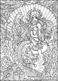 Hard cute mermaid coloring pages. Mermaid Adult Coloring Pages For Adults