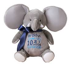 Birth Announcement Personalized Stuffed Animals Personalized Stuffed Animal Grey Gray Elephant Embroidery Etsy Personalized Stuffed Animals Personalized Baby Birth Baby Birth Announcement