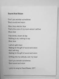 Sound And Vision David Bowie Beautiful Quotes Poems Just Love