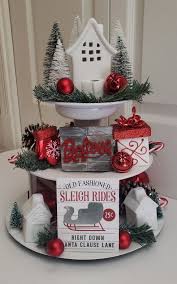 My 2019 Christmas Tiered Tray Tray Decor Christmas Dollar Tree Christmas Decor Christmas Tray