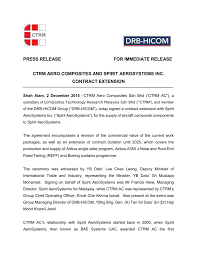 Home malaysia transportation equipment manufacturing composites technology research malaysia sdn bhd. Ctrm Aero Composites And Spirit Aerosystems Inc Contract Extension