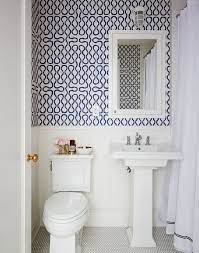 A Brooklyn Townhouse By Nicole Gibbons Tiny Bathrooms Powder Room Decor Blue And White Wallpaper