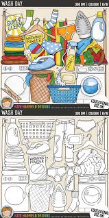 Black And White Outline Washing Hands Clipart Laundry Chores Clip Art Wash Day Art Bundle Scrapbook Inspiration Clip Art
