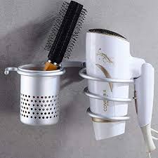 Support Pour Seche Cheveux Seche Sechoir Titulaire Aluminium Mural Forme De Ressort En Spirale Avec Supp Seche Cheveux Organisation De La Salle De Bain Sechoir