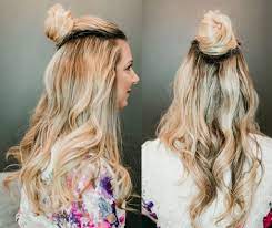 Summer Beauty Half Top Knot With Curls Tutorial Hair Styles Half Top Knot Beauty