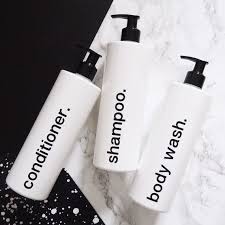 As at any time you can see many kinds of shampoo in supermarkets or stores, they are with round or square shape, flip top cap or pump, clear or matte finish. White Bold Font Reusable Bathroom Bottles Refillable Etsy Shampoo Bottles Design Bottle Shampoo Bottles