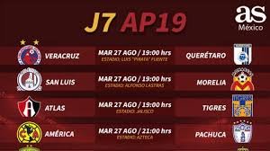 Lunes 08 de octubre del 2018. Rol De Juegos De La Liga Mx 2019 Tengo Un Juego