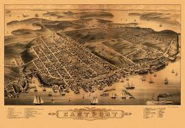 Historic Map Of Eastport Maine 1879 Washington County Panoramic Map Eastport Maine Eastport
