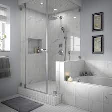 Gbi Tile Stone Inc Ceramic Calacatta 8 In X 10 In Carrara Look Ceramic Tile Lowes Com Shower Wall Tile Washroom Design Bathroom Remodel Master