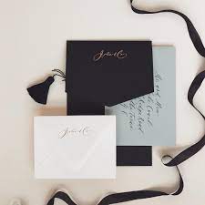 Custom Wedding Invitations Calligraphy Illustration Watercolor Foil Lett Custom Wedding Stationery Invitation Kits Wedding Invitations Elegant Modern