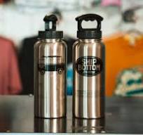 Silver Stainless Steel 34oz Growler