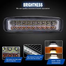 Led Light Bar 6 Inch Dual Color Led Pods Off Road Amber Light Bar 3500k 6500k Flood Driving Fog Lights Driving Lamps Led Work Light Led Light Bars Work Lights