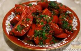 салат с курицей и маринованными грибами и болгарским перцем Recept Pomidory Po Korejski Costav Pomidory Perec Bolgarskij Perec Ostryj Chesnok Maslo Rastitelnoe Uksus 9 Sol Eda Marinovannye Pomidory Kulinariya
