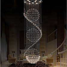 Modern K9 Crystal Chandelier Rotating Staircase Duplex Villa Living Room Lamp Ball Chandeliers In Chandelier Ceiling Light Design False Ceiling Ceiling Lights