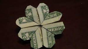 Dollar Origami Shamrock Tutorial How To Make A Dollar Origami Shamrock Dollar Bill Origami Dollar Origami Money Origami Tutorial