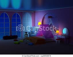 That's why a lot of people choose pink to accompany purple. Princess Room With Armchair Night Fairy Tale Princess Room At Night The Pink Bedroom Woman With Armchair Canopy And Large Canstock