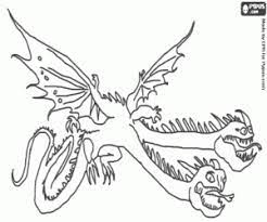 Printable whispering death dragon coloring page. Hideous Zippleback The Dragon Coloring Page Printable Game