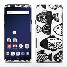 楽天市場 igsticker sc 03k scv39 共通 galaxy s9 対応 ギャラクシー プラス docomo au 全面スキンシール フル 背面 側面 液晶 スマホケース ステッカー スマホカバー ケース 保護シール スマートフォン 人気 011953 魚 モノトーン イラスト e mart ギャラクシー