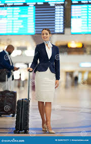 Flight Attendant, Airport Employee and Woman Portrait at Company with  Airplane Worker. Global Travel, International and Stock Image - Image of  international, proud: 269573271