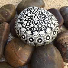 Black And White Mandala Rock Painting Black And White Dot Painted Stone Original Hand Painted Rock Art Mandala Stone Nature Art Painted Rocks Mandala Painted Rocks Mandala Rock Art