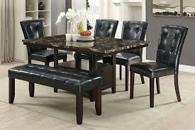 Get free shipping on qualified bench seating dining room sets or buy online pick up in store today in the furniture department. F2460 1750 1751 6 Pc Arenth Espresso Finish Wood Faux Marble Top Dining Table Set Bench