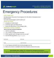 flip charts for emergency procedures and safe operating