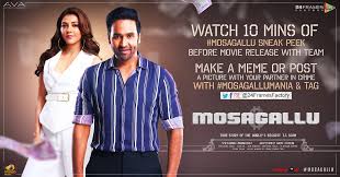 More images and updates from mosagallu on rediff pages. 24 Frames Factory S Tweet An Exciting Chance To Watch Mosagallu Sneak Peek Before The Release With ð— ð—¼ð˜ƒð—¶ð—² ð—§ð—²ð—®ð—º Full Deets On Poster Mosagallumania Ivishnumanchu Sunielvshetty Mskajalaggarwal Ruhisingh11 Naveenc212 Pnavdeep26