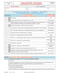 Protocol Chart Review Human Subjects