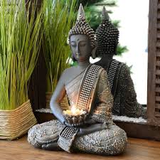 Buddha Statue Mit Teelichthalter 31cm Fur Indische Wohnzimmer In 2020 Indisches Wohnzimmer Buddha Buddha Dekoration