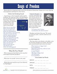 Underground Railroad Songs Of Freedom Worksheet Education Com Underground Railroad History Worksheets Black History Month Printables