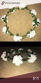 White And Green Flower Crown White And Green Flower Crown Purchased From Japan Accessories Hair Accessories Green Flowers Flower Crown Flowers