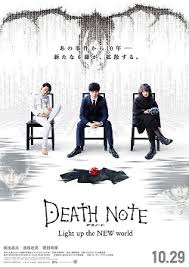 The concept of death note, the manga and at least start of the film, is simple. Death Note Light Up The New World Wikipedia